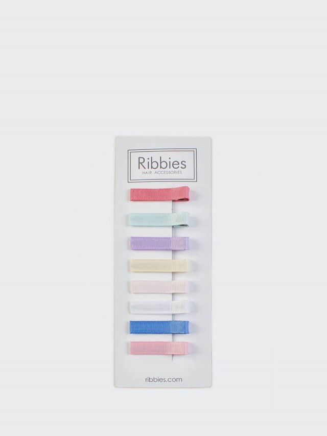 Ribbies 繽紛單色髮夾 8 入組