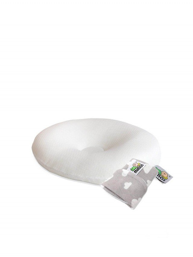 mimos 3D 超透氣自然頭型嬰兒枕 【枕頭 + 雲朵灰枕套】