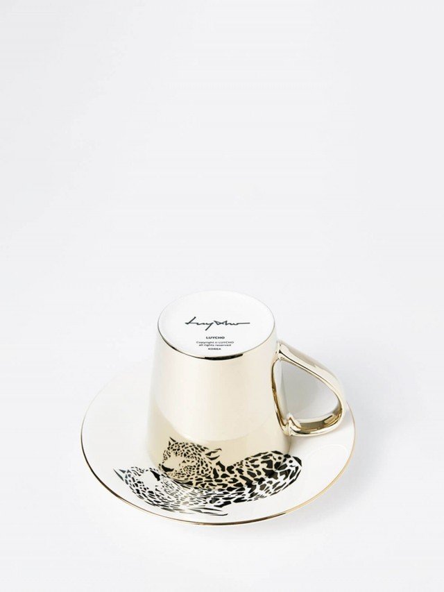 Luycho 鏡面倒影動物圖案咖啡杯 - 美洲豹 （ 滑面 ）