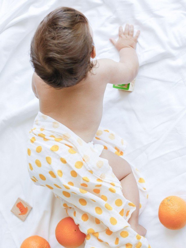 MALABAR baby 有機棉包巾 - 檸檬泡泡