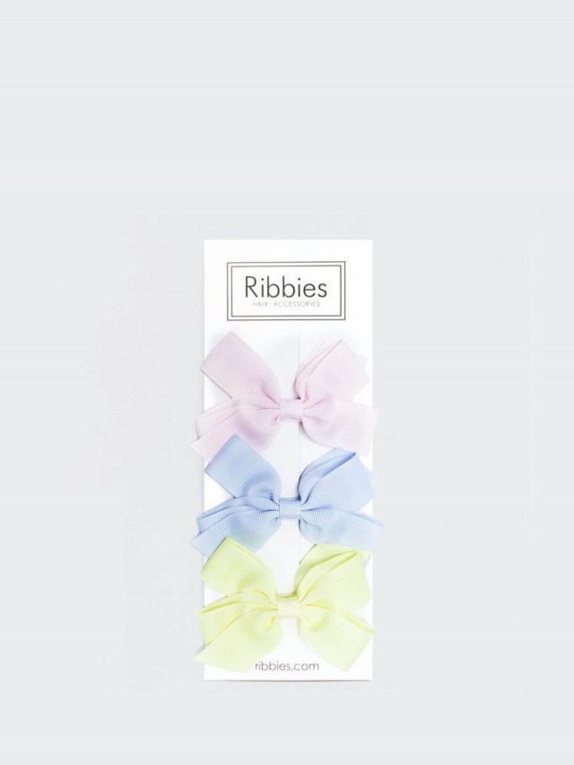 Ribbies 經典中蝴蝶結 3 入組 - 粉嫩系列