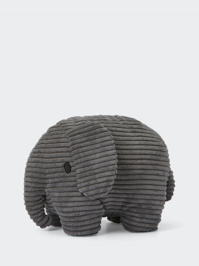 BON TON TOYS 【Miffy & Friends Corduroy】Elephant 小象燈芯絨填充玩偶 - 灰 23cm