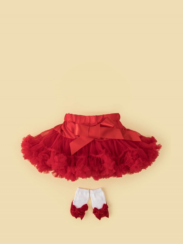 日安朵朵 女嬰童蓬蓬裙禮盒組 - 小紅帽