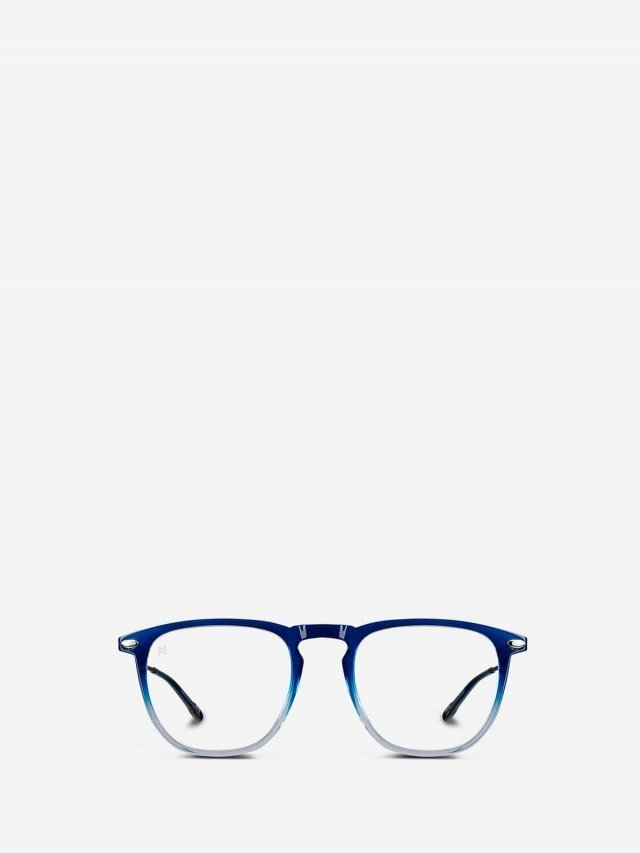 NOOZ OPTICS 時尚造型老花眼鏡｜Dino 鏡腳便攜款 - 矩形 / 雙色漸變 / 藍色透明